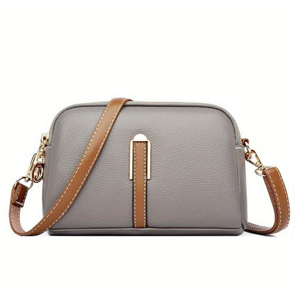 Mila Litchi Crossbody Bag with Embossing