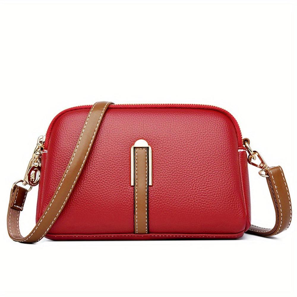Mila Litchi Crossbody Bag with Embossing