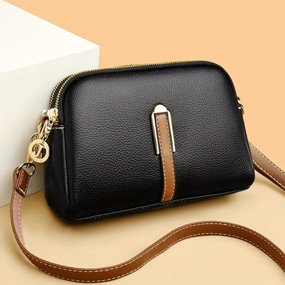 Mila Litchi Crossbody Bag with Embossing