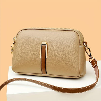 Mila Litchi Crossbody Bag with Embossing