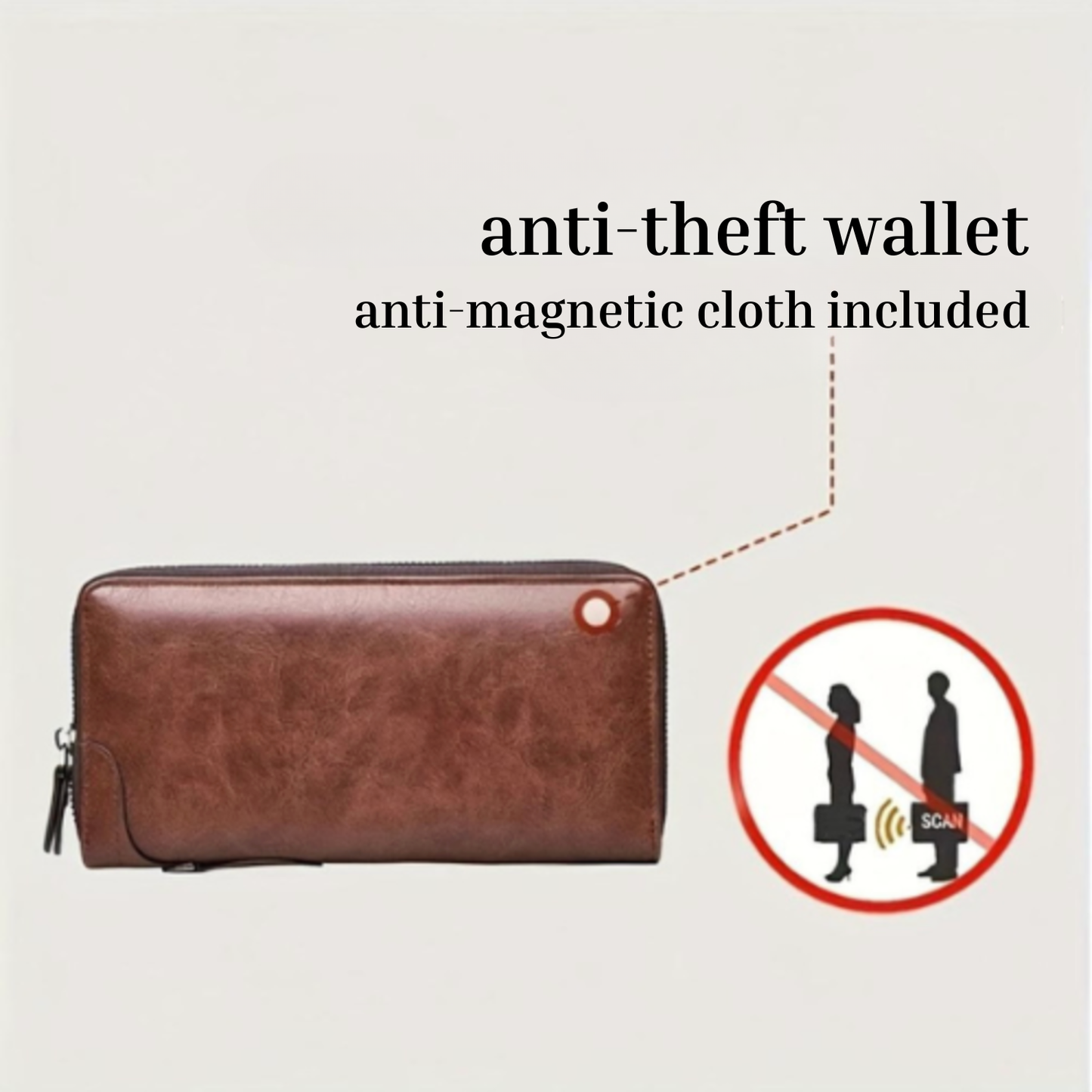 Holden RFID clutch with zipper