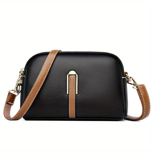 Mila Litchi Crossbody Bag with Embossing