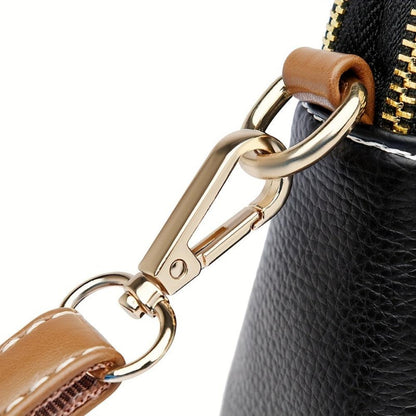 Mila Litchi Crossbody Bag with Embossing